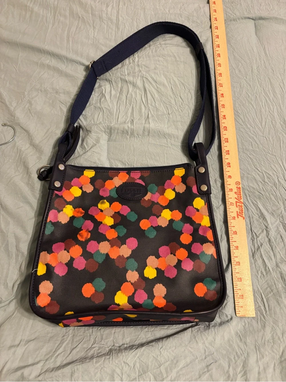 Fossil Colorful Confetti Print Y2K Shoulder Bag Crossbody Purse